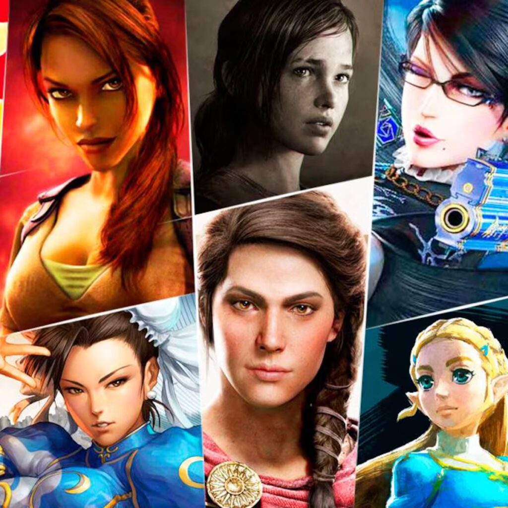 Imagénes estereotipadas de diversos personajes fémeninos en ele Género de videouegos Deportivos.